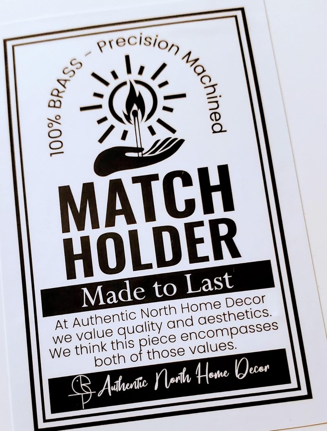 Match Holder with Striker - with Bonus Incense Holder - 100% Solid Brass Match Striker and Holder - A Modern Décor Match Cloche - Matches Not Included