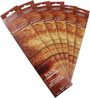 Hosley 120 Pack Incense Sticks + Bonus 120 Pack (Total 240) – Rustic Sandalwood – Bulk Pack Perfect for Home, Meditation & Aromatherapy
