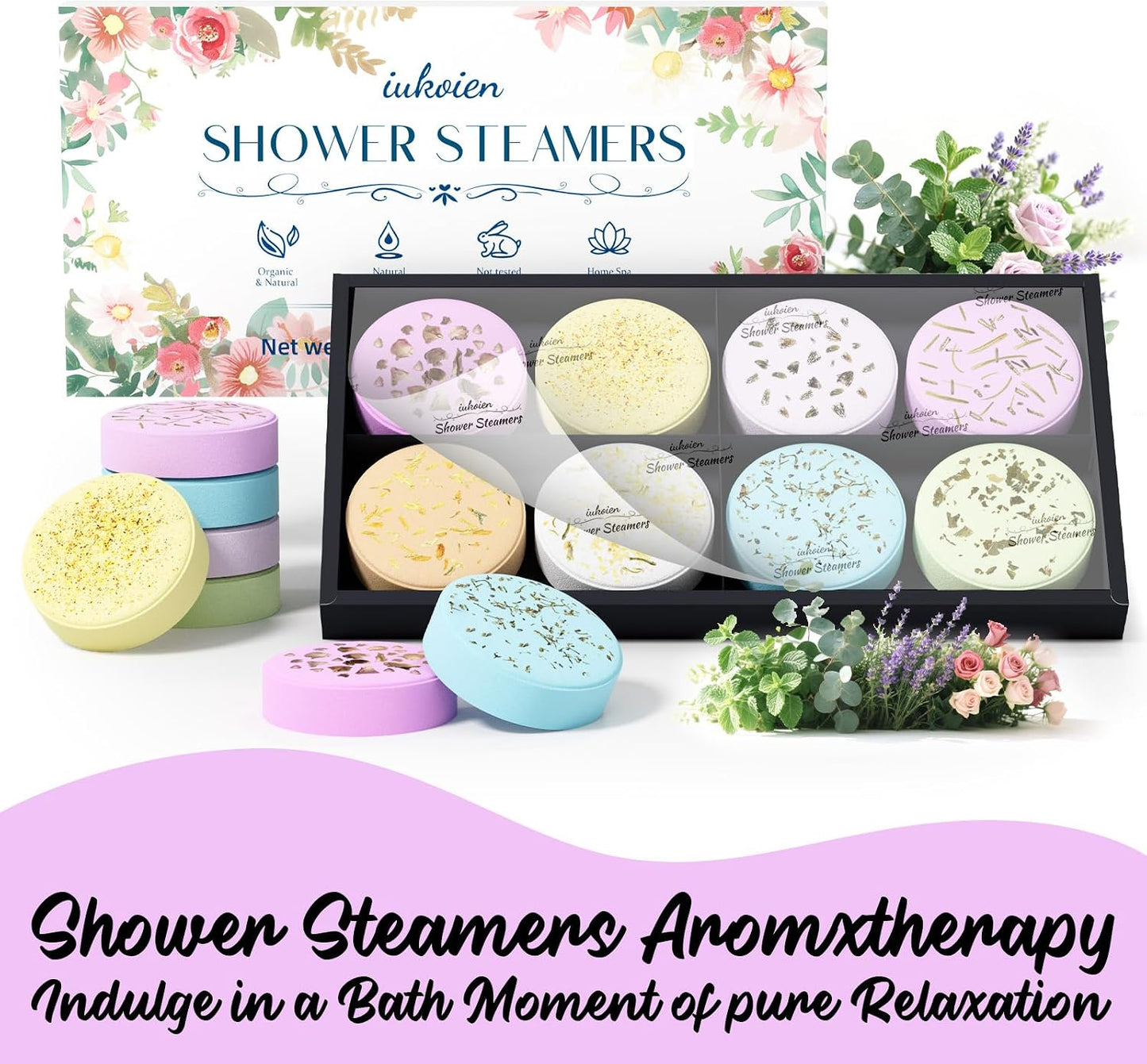 Shower Steamers Aromatherapy -8 Pack Gifts for Women Shower Bombs Tablets,Self Care Relaxation Home SPA ，CNA Week Basket Stuffers Gifts for Women Adults Her Mom Him Men with Natural Essential Oils