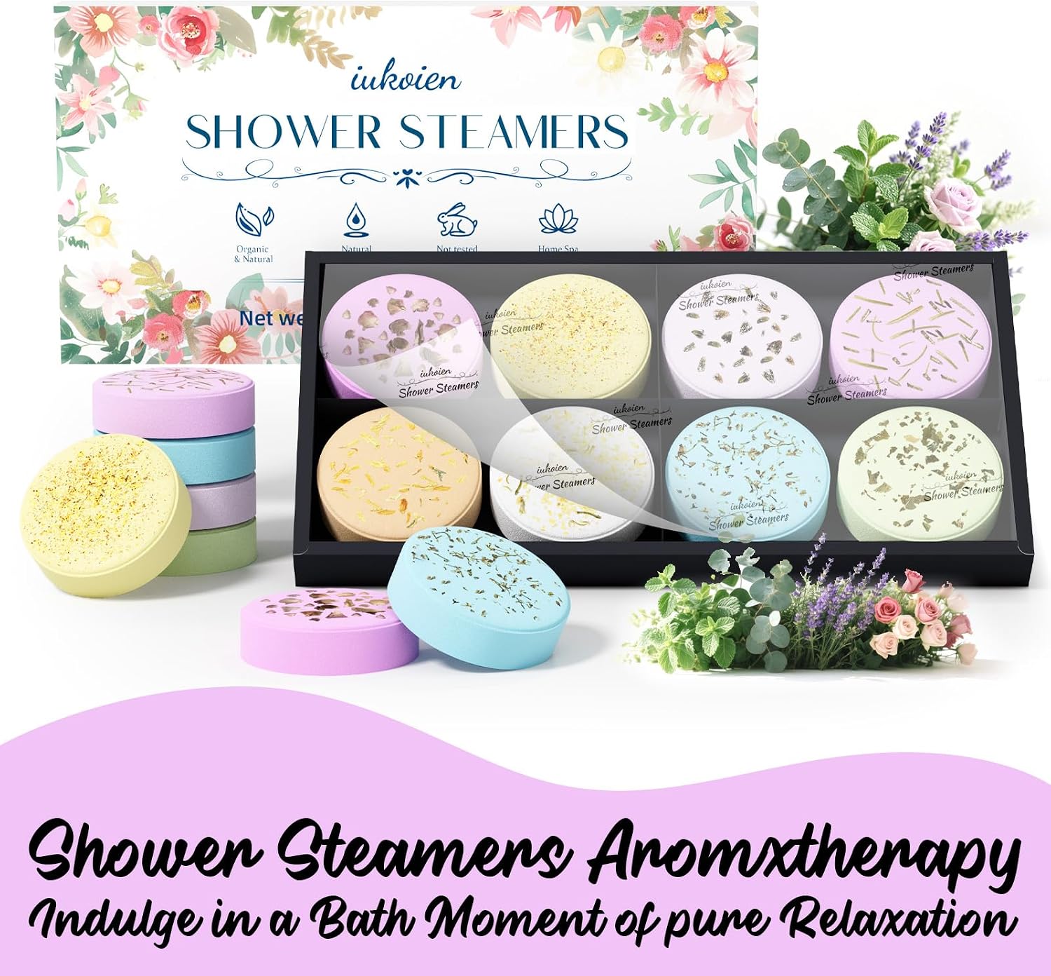Shower Steamers Aromatherapy -8 Pack Gifts for Women Shower Bombs Tablets,Self Care Relaxation Home SPA ，CNA Week Basket Stuffers Gifts for Women Adults Her Mom Him Men with Natural Essential Oils