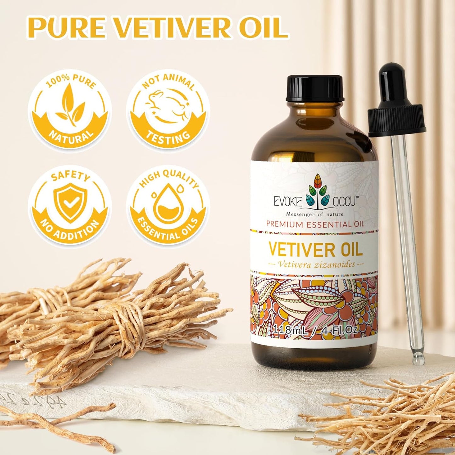 EVOKE OCCU Cedarwood Essential Oil and Vetiver Essential Oil - 4 Fl Oz