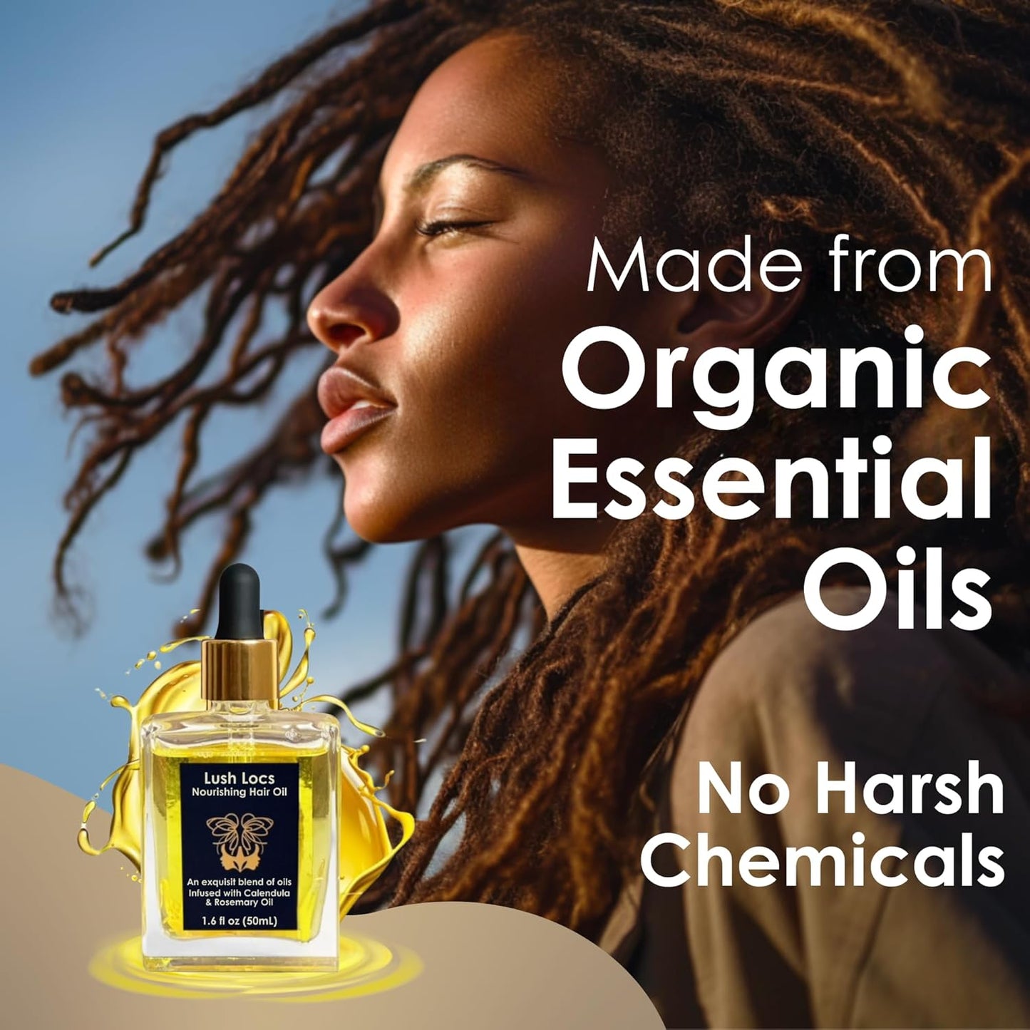 NVLX LABS Rosemary Hair Oil (1.6 Oz) | Peppermint, Tea Tree & Lemongrass Blend | Lightweight Hair & Scalp Oil for Locs, Dreads, Sisterlocs | Vegan, Organic Hair Care Gift for Women & Men