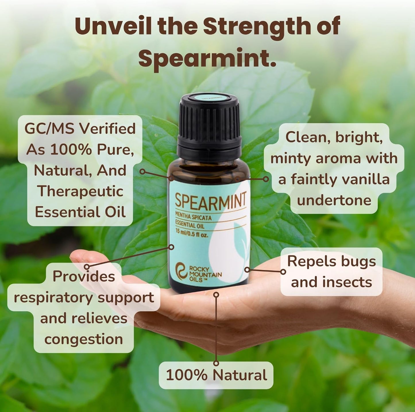 Rocky Mountain Oils - Spearmint - 15 ml - Natural Essential Oil