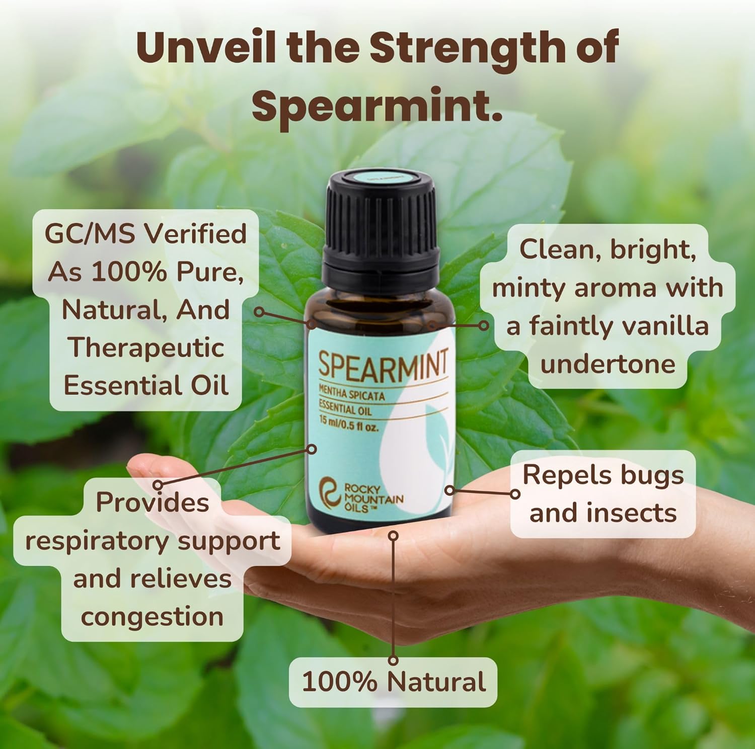 Rocky Mountain Oils - Spearmint - 15 ml - Natural Essential Oil