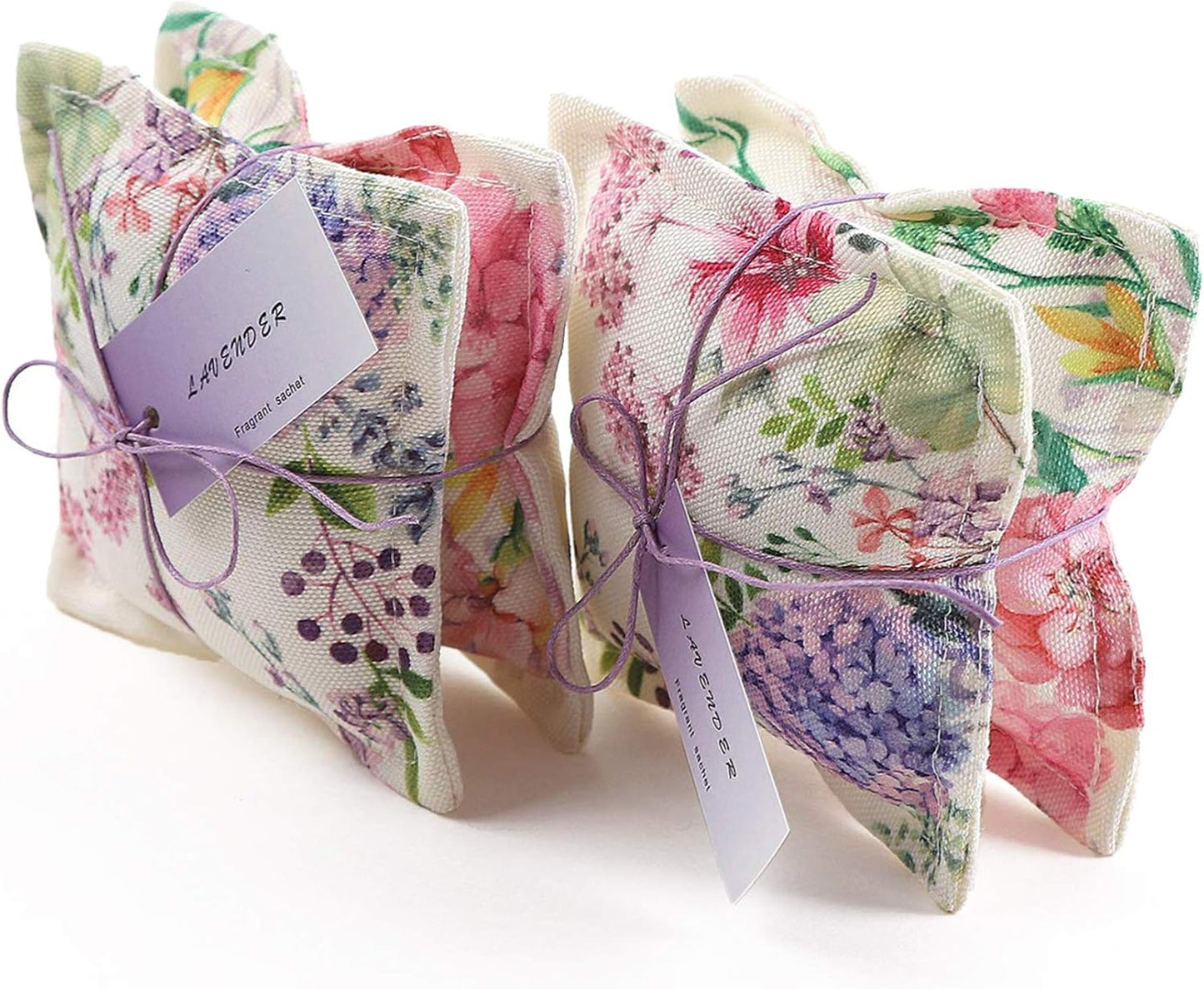 AUCUDA 4 Pack Lavender Scented Sachet Bags Pillow for Drawers and Closets, Potpourri Packets for Women Clothes, Handcraft Wedding Fragrance Mesh Pillow Summer, Bedroom Indoor Organza Fresheners Dried.