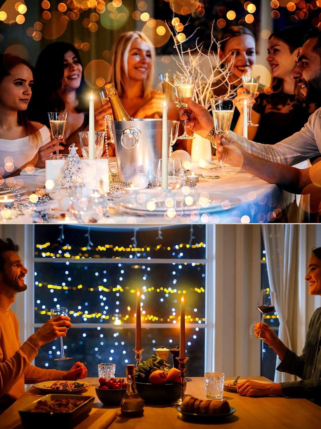 Treela 36 Pieces Flameless Taper Candles Flickering Faux LED Battery Operated Electric Fake Candles for Christmas Halloween Birthday Wedding Party(Ivory White,0.8x11 Inches,Smooth)