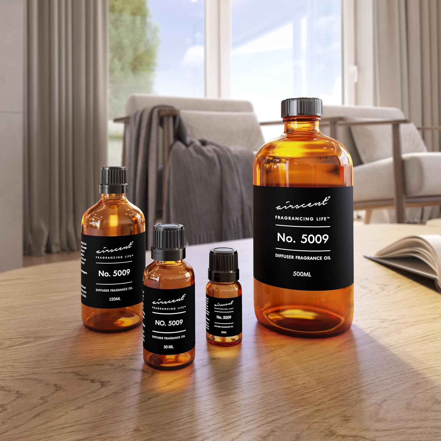 AirScent Savage-Inspired Diffuser Oil - No. 5009 Perfume Dupe - Fragrance Oil Blend for Ultrasonic and Waterless Diffusers and Crafting - 10 ml, 0.34 fl oz Glass Bottle with Dropper