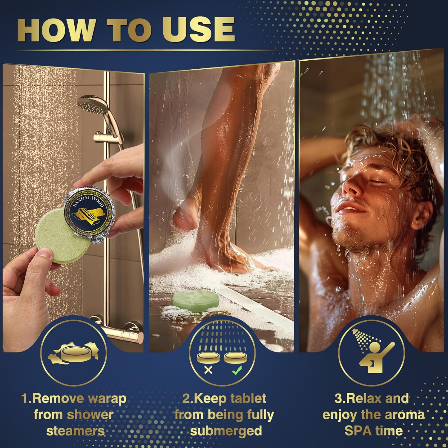 Qivatex Shower Steamers Aromatherapy, Dad Gifts for Fathers Day, Birthday Gifts for Men Teen Boys Husband Boyfriend Him, SPA Self Care Relaxation Stress Relief Natural Essential Oils Bath Bombs