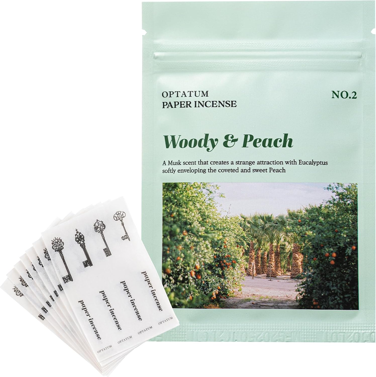 Paper Incense Refill - 48pcs of Incense Paper Strips, Quick Usage & Long-Lasting Fragrance, Eliminating Bathroom, Kitchen, Pet Odors - Woody & Peach