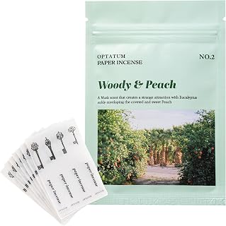 Paper Incense Refill - 48pcs of Incense Paper Strips, Quick Usage & Long-Lasting Fragrance, Eliminating Bathroom, Kitchen, Pet Odors - Woody & Peach