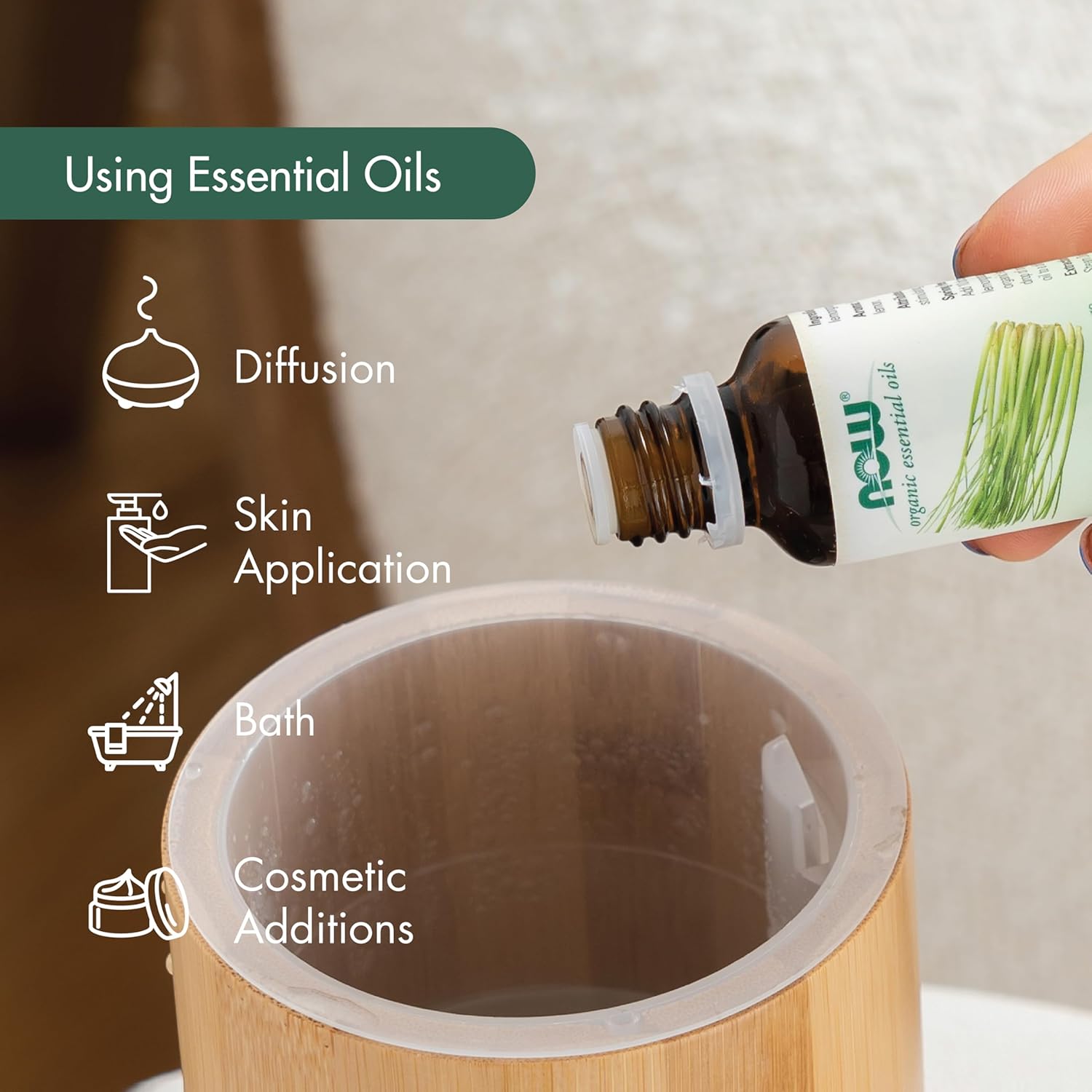 NOW Essential Oils, Organic Peppermint Oil, Invigorating Aromatherapy Scent, Steam Distilled, 100% Pure, Vegan, Child Resistant Cap, 1-Ounce