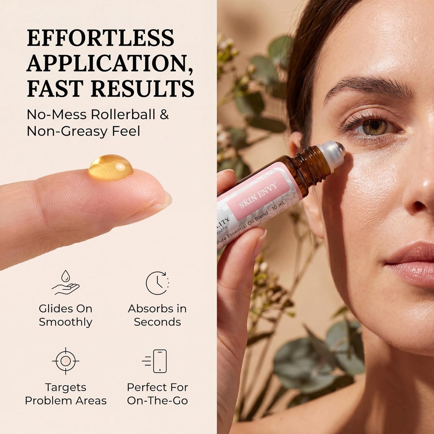 Vitality Extracts Skin Envy - Face Moisturizer Serum, Coconut Oil, Collagen, Vitamin E, Vegan, Frankincense Essential Care, Sandalwood Soothing, Clarifying, Skin Health