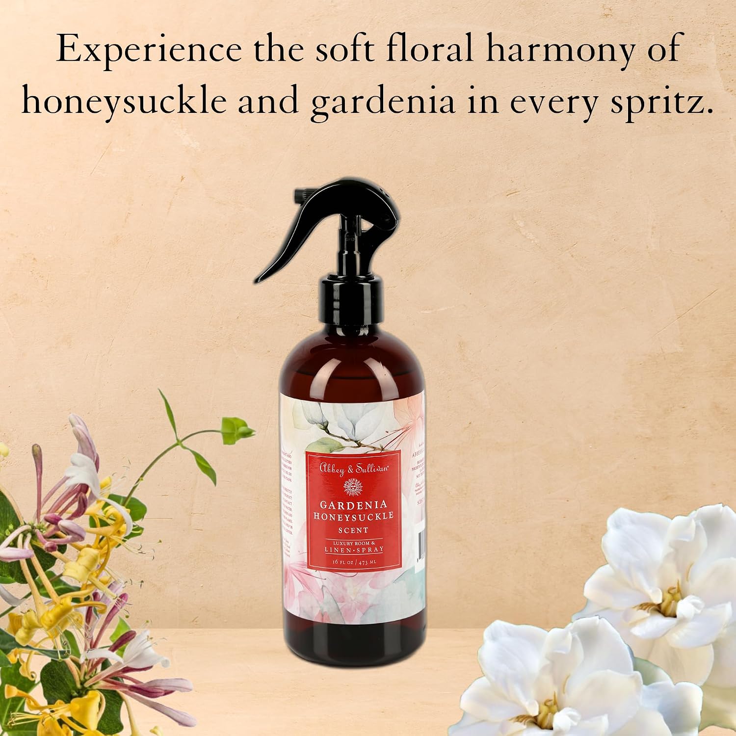 Abbey & Sullivan Linen Spray, Gardenia Honeysuckle, 16 oz