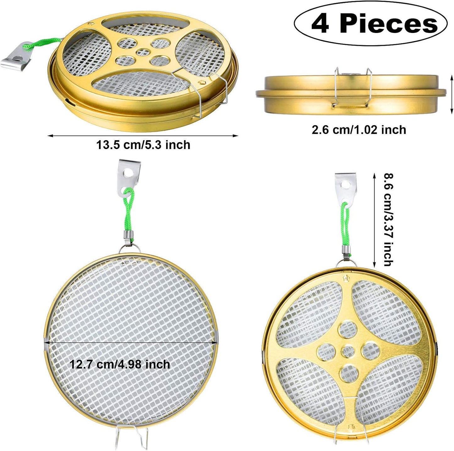 Sandalwood Coil Holder Portable Sandalwood Incense Burner Metal Incense Repellent Holder for Outdoor Use Deck Patio Camping Supplies (4 Pieces)