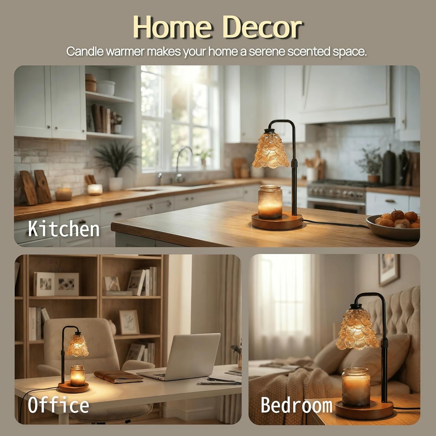 JZHOME Candle Warmer Lamp with Timer Dimmable, Height Adjustable Candle Lamp Warmer for Women Birthday Gifts, House New Home Decor