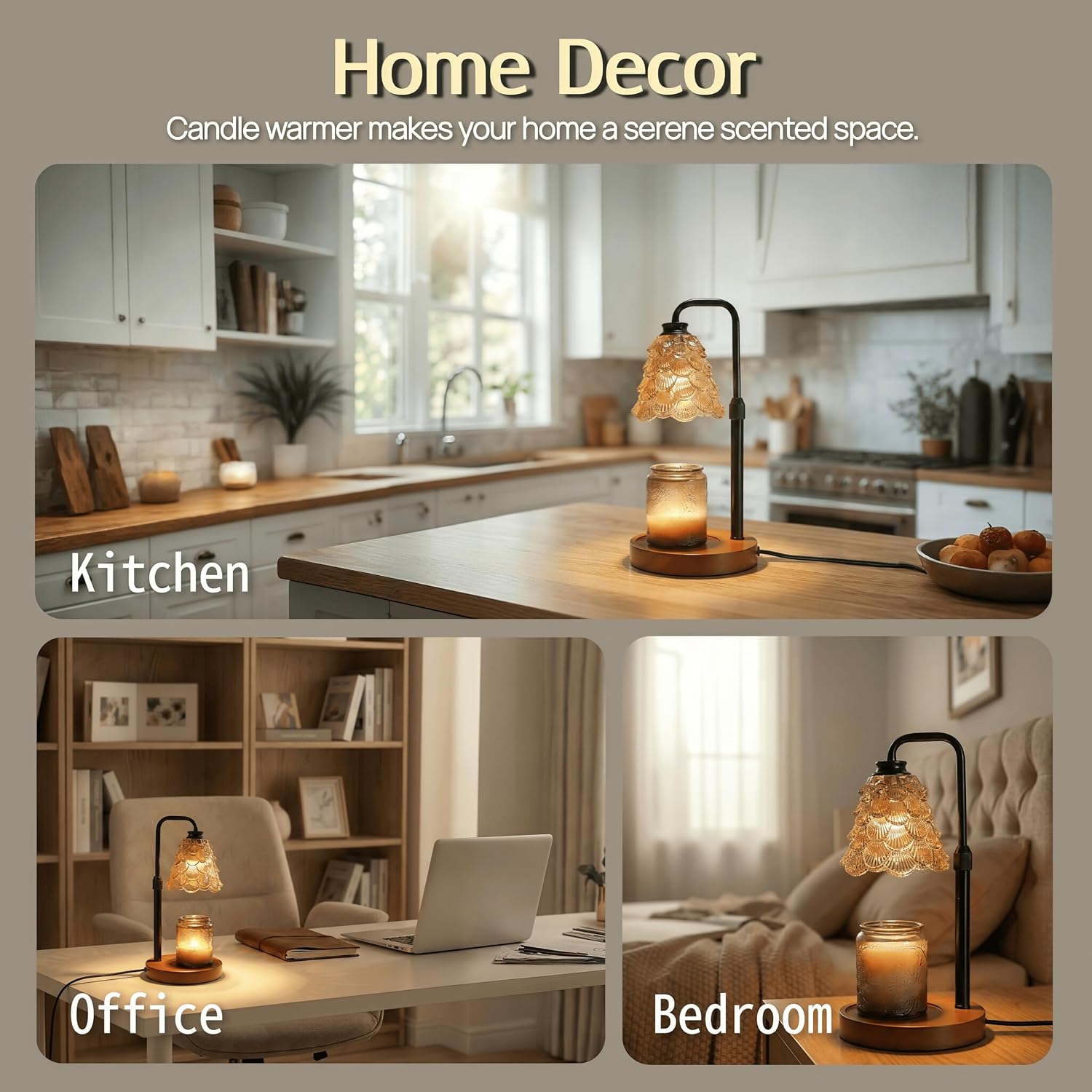 JZHOME Candle Warmer Lamp with Timer Dimmable, Height Adjustable Candle Lamp Warmer for Women Birthday Gifts, House New Home Decor
