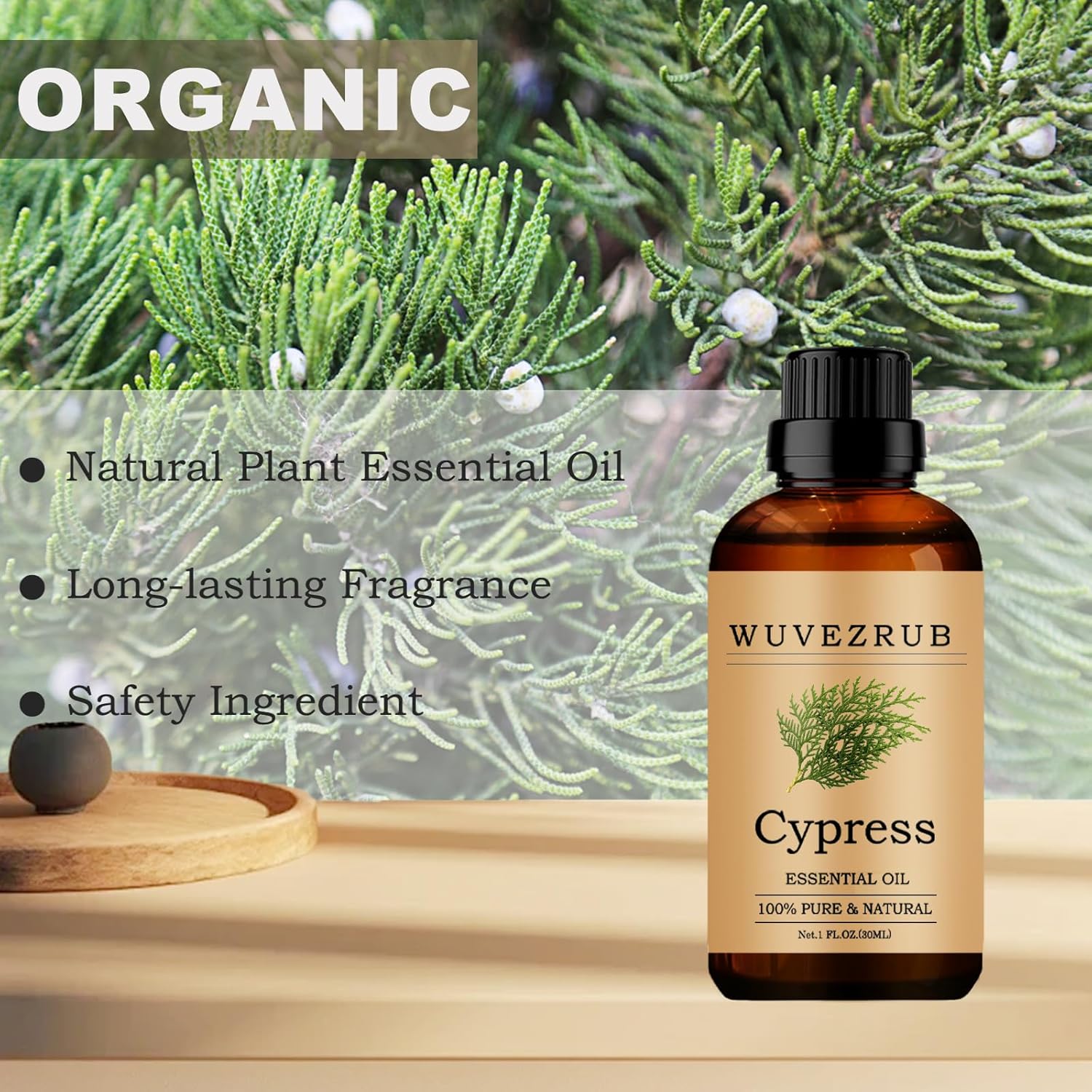 Cypress Essential Oils, 30ML Pure and Natural Essential Oil for Aromatherapy Diffuser - Cypress / 1 Fl Oz