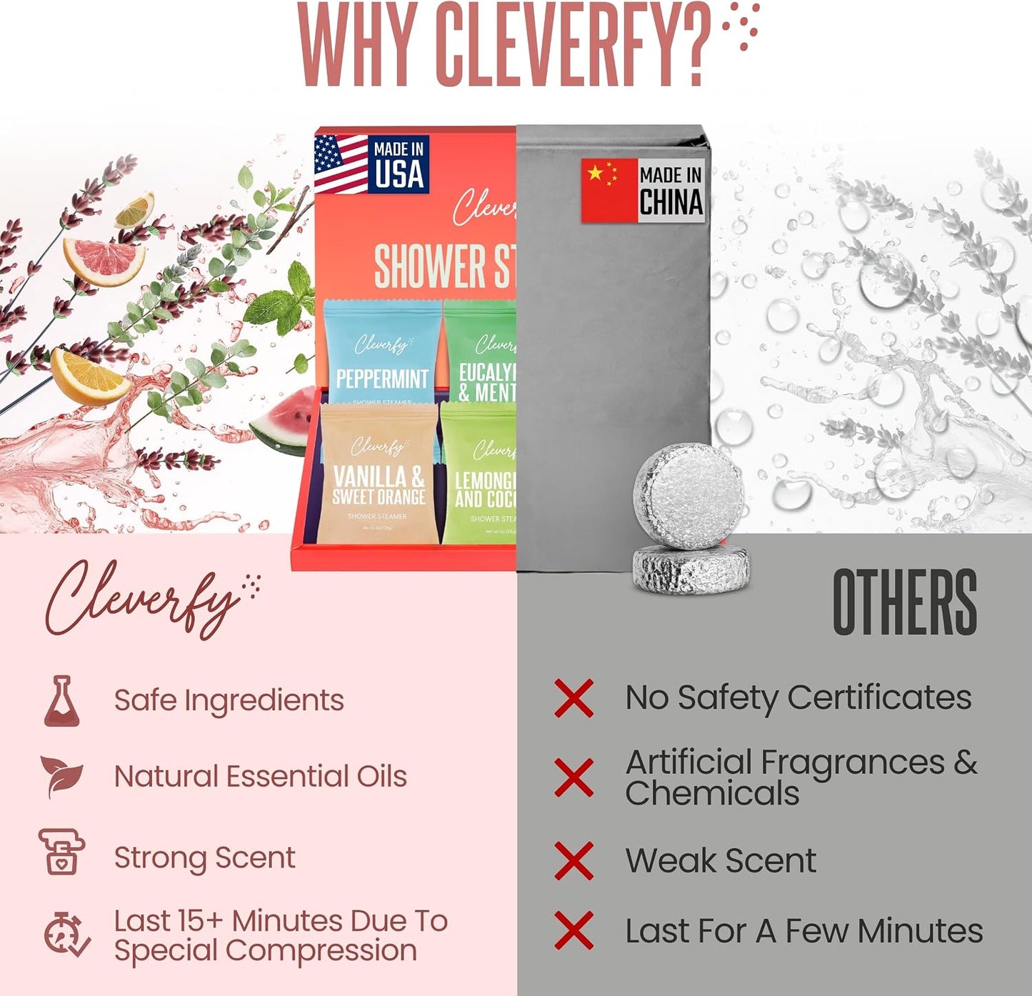 Cleverfy Shower Steamers Aromatherapy - Birthday Gifts for Women, Mom, Wife, Grandma, Her, Best Friend, Daughter, Sister, Teens & Girlfriend - 6 Tablets