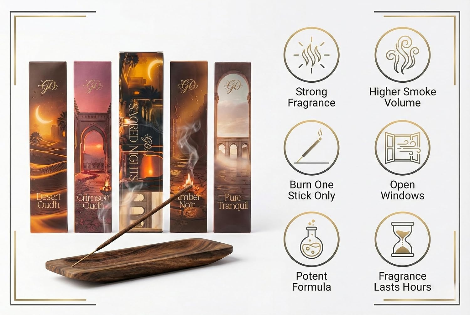 Premium Guruji Divinity Sacred Nights Incense Gift Set | Hand-Rolled Masala Incense for Meditation, Yoga & Home Fragrance