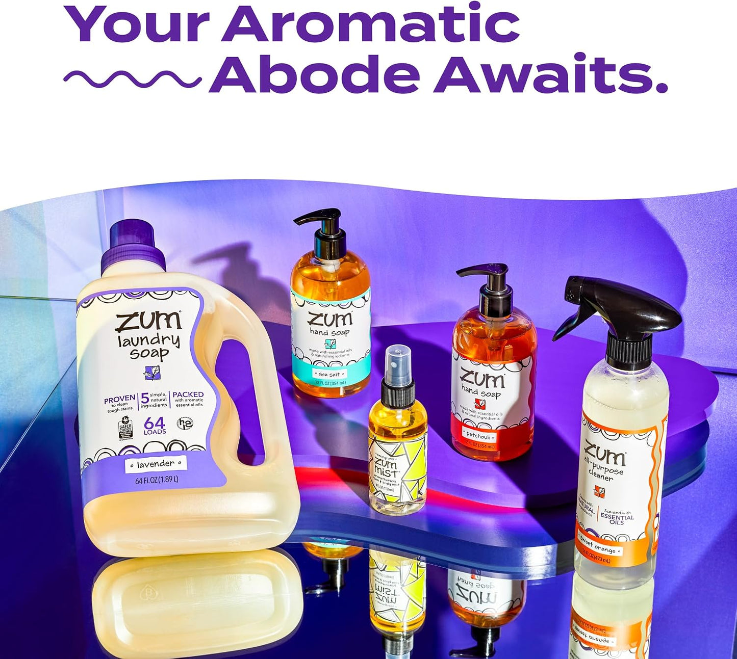 Zum Wool Dryer Balls Kit Plus Zum Mist - 3 Wool Balls with Essential Oil Blend & Room & Body Mist - Sea Salt