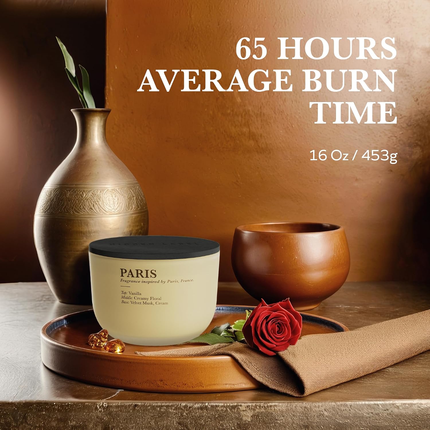 Vanilla Cream Scented Candle, 3 Wicks, 16 oz Natural Candles Non Toxic for Home Scented, Relaxing Aromatherapy Scented Candle,Big Soy Candle Gift for Women with Long-Lasting & Clean Burn