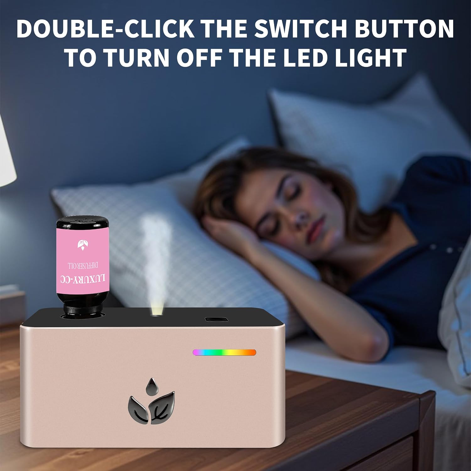 Waterless Diffuser, Essential Oil Diffuser with 6pcs Mixed Scent Fragrance Oils, Rechargeable Air Aromatherapy Diffuser with 3 Spray Modes for Home Office Hotel