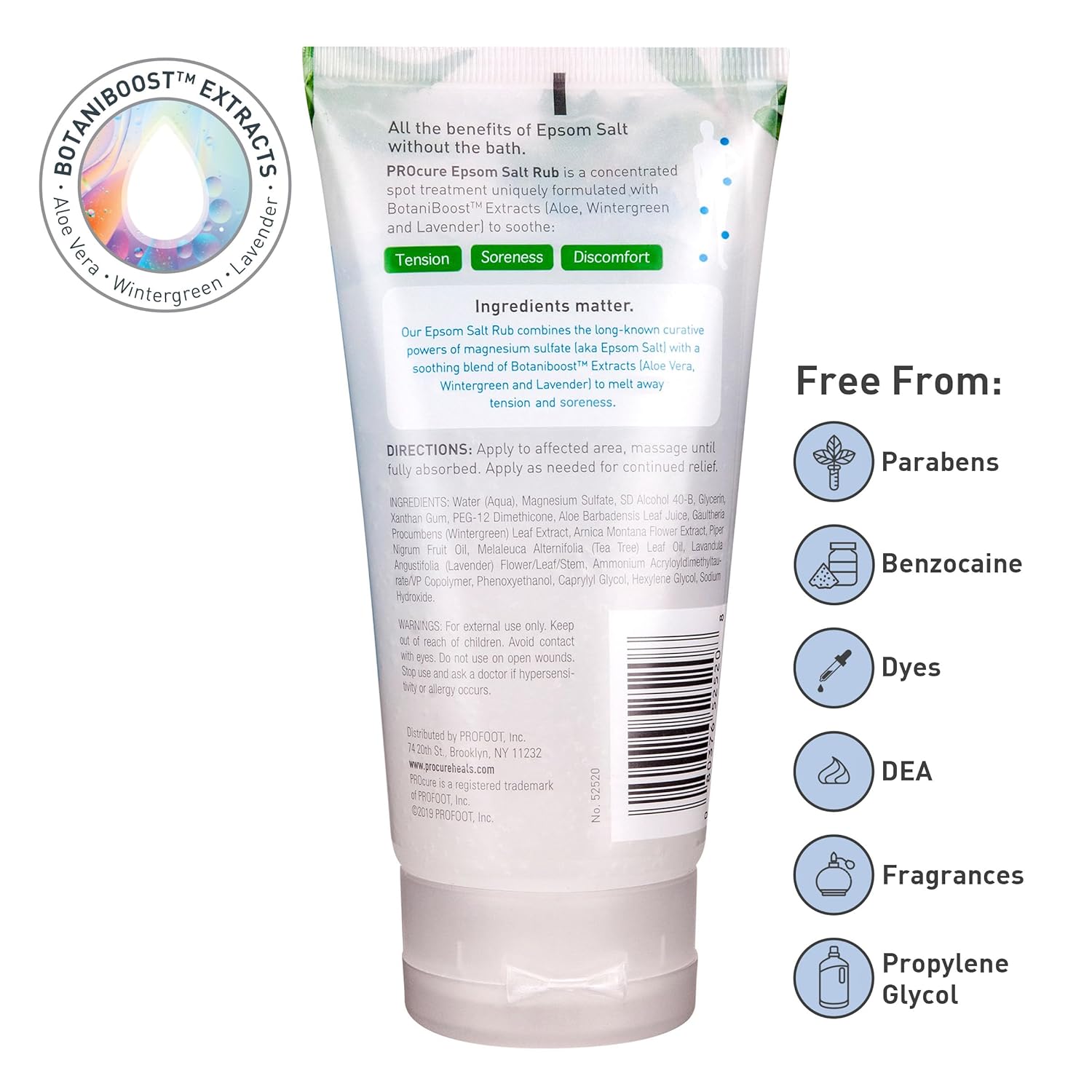 PROcure Epsom Salt Rub Gel - 2 Pack with Aloe Vera & Essential Oils