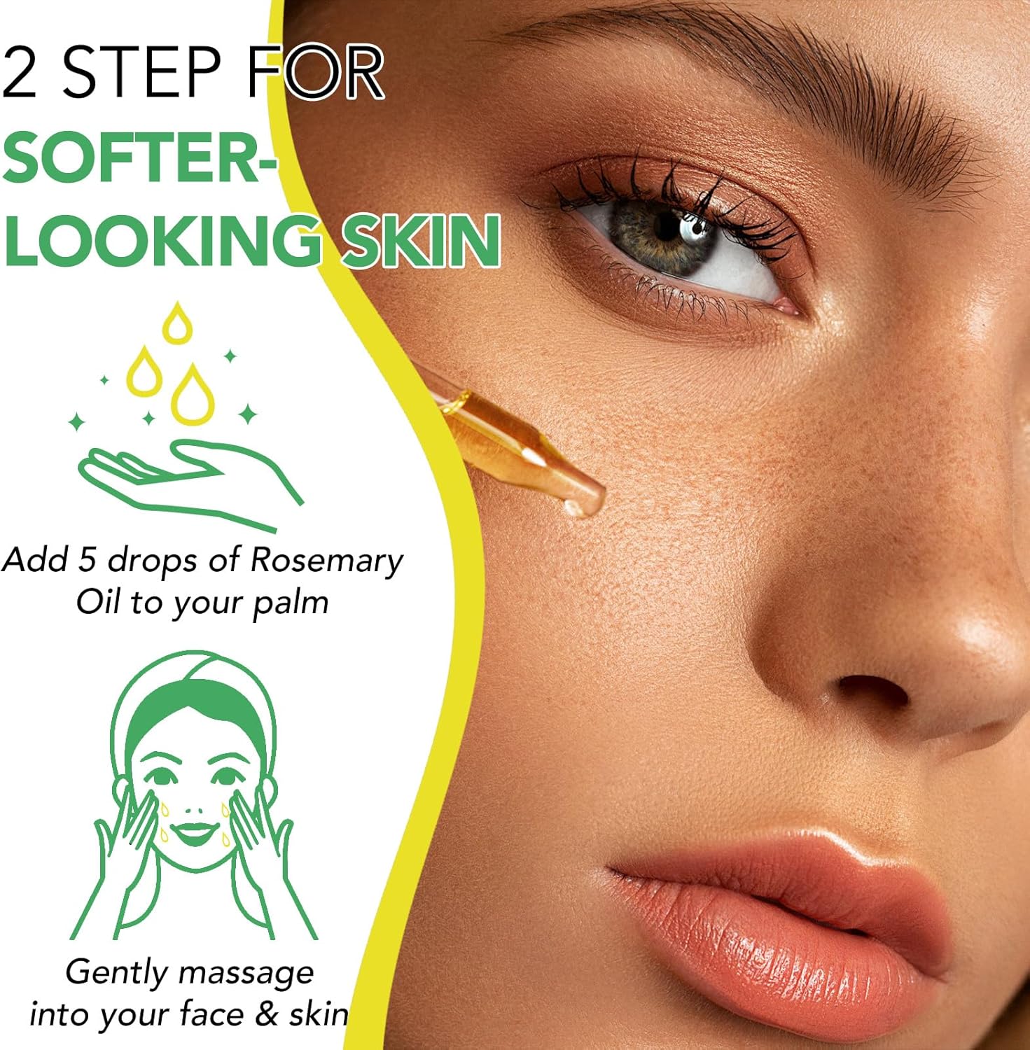 A r b c r n 2 Pack Rosemary Oil for Hair Growth Organic,100% Pure Rosemary Essential Oil for Eyebrow and, colourless