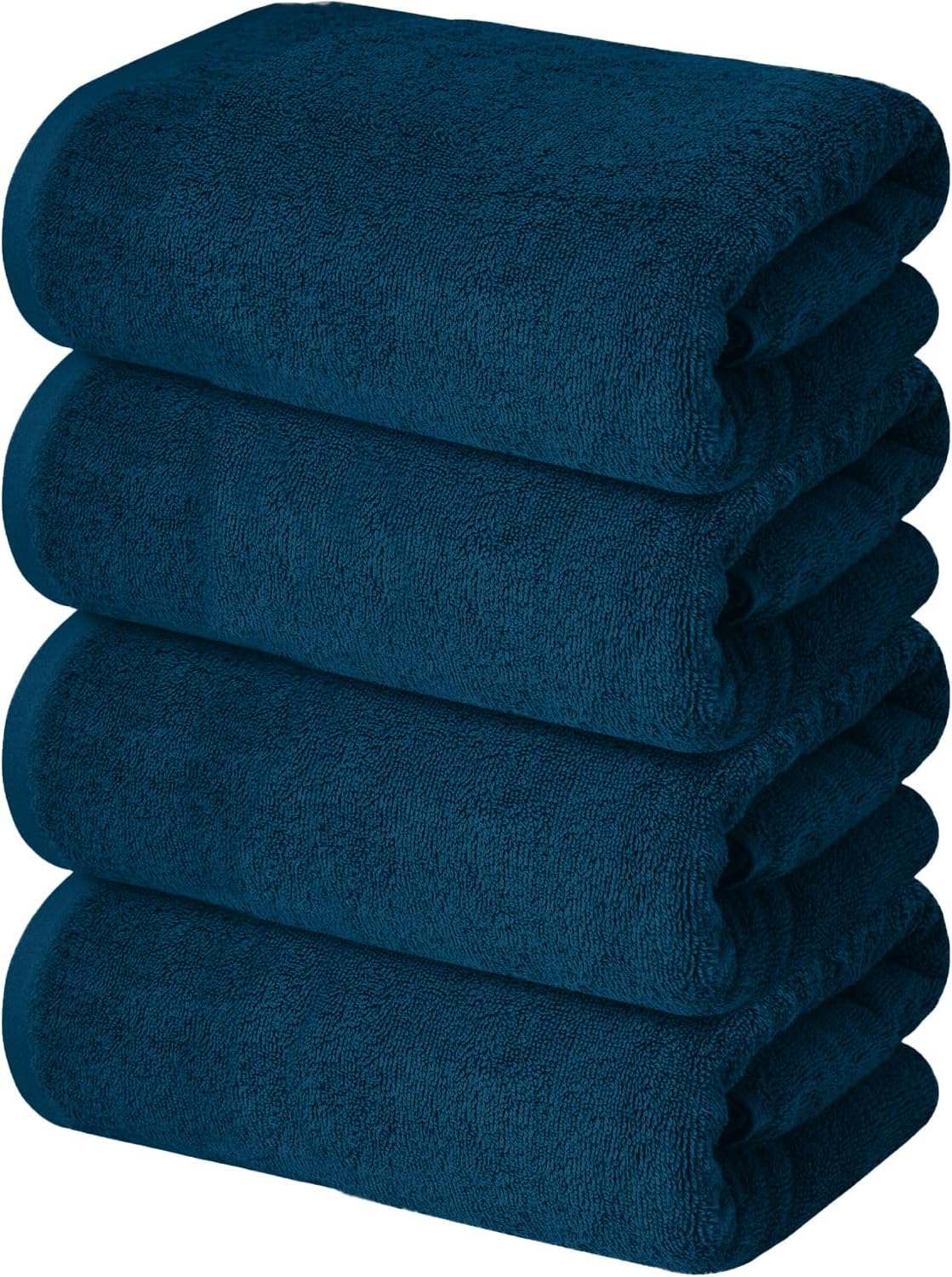 DAN RIVER 4 Pack Cotton Bath Towels – 22x44 Inches, Lightweight, Super Absorbent, Quick Drying, Soft & Durable Thick Body Towels for Home, Gym and Spa, Blue Opal