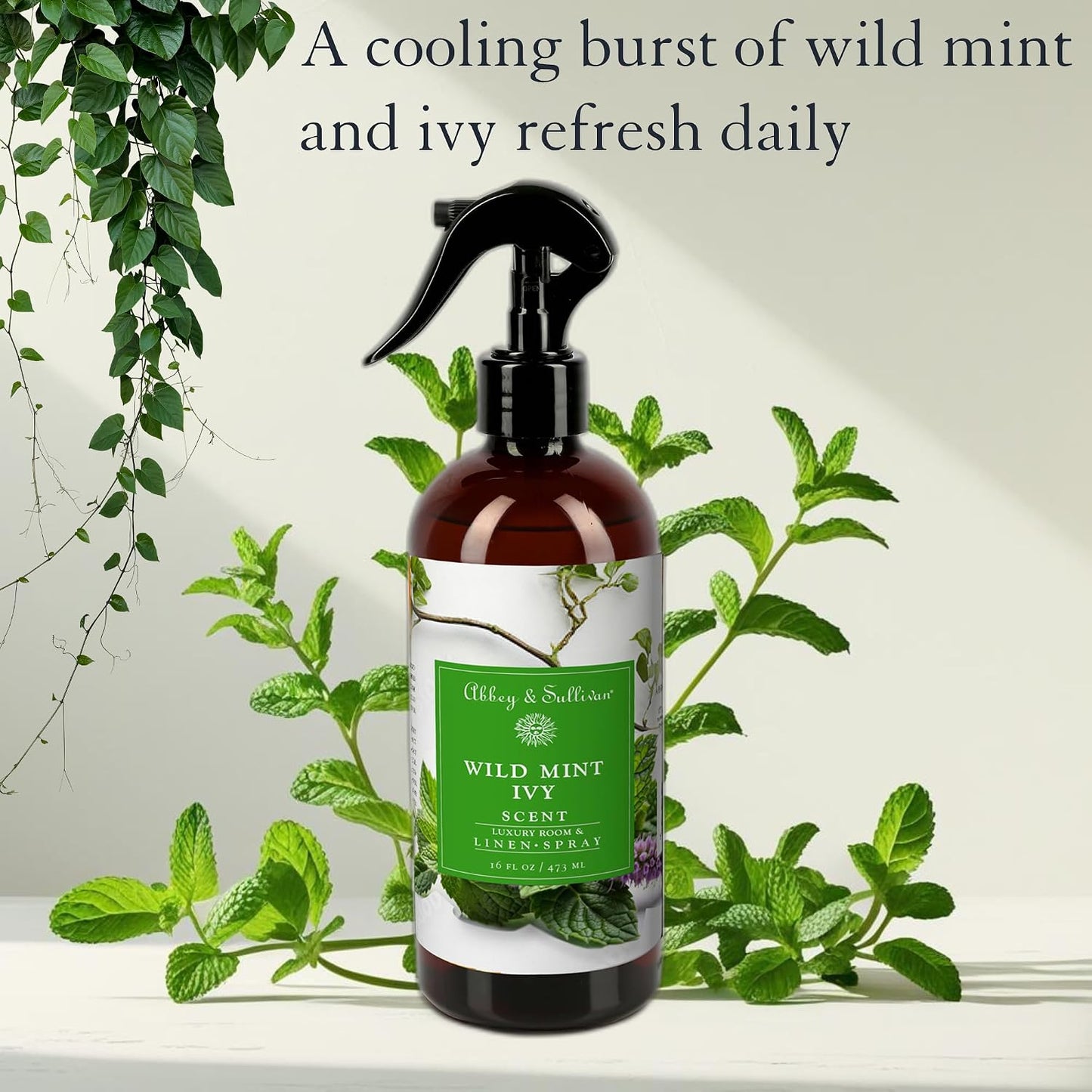 Abbey & Sullivan Linen Spray, Wild Mint Ivy, 16 oz