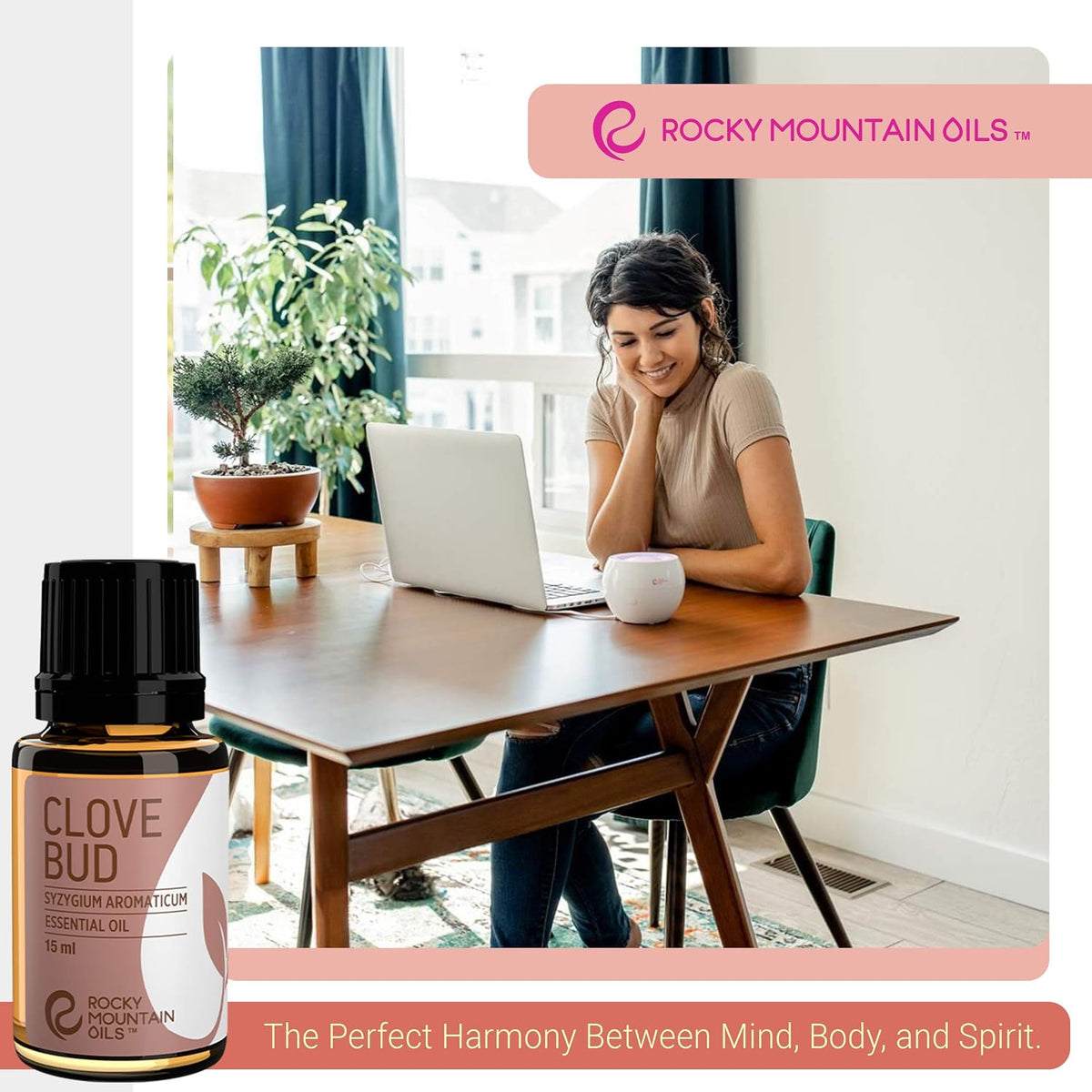 Rocky Mountain Oils Clove Bud Essential Oil - 100% Pure Natural Aromatherapy Oil for Diffusers, Home Scenting &amp; Candle Making, DIY Blends, Home Fragrance, for Topical Massage Therapy - 15ml