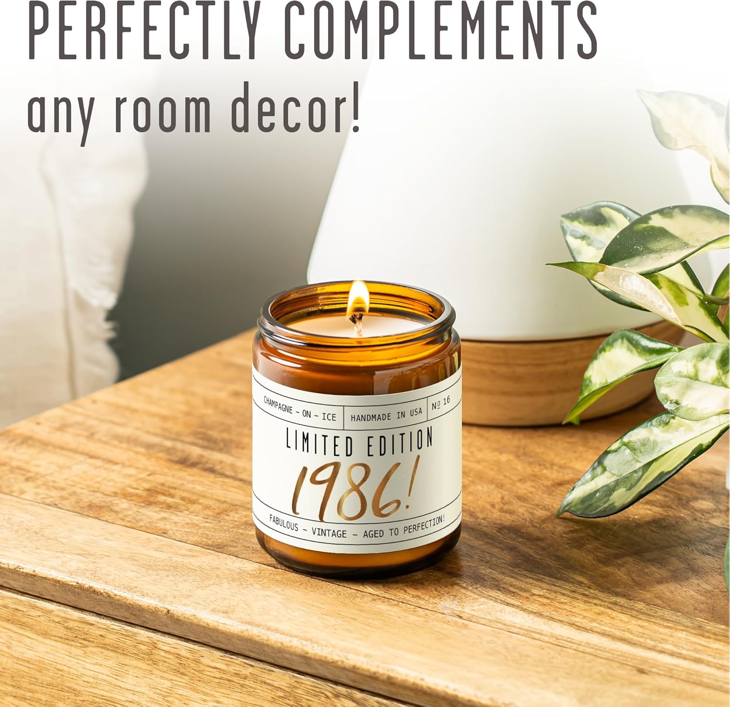 40th Birthday Gifts Women Unique - 'Limited Edition 1986' Soy, w/Champagne on Ice I 40 Year Old Birthday Gifts for Women I 9oz Reusable Jar, 50Hr Burn, Made in USA