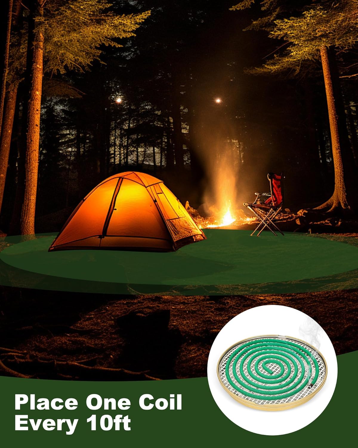 Citronella Incense Coil Outdoor - Each Burns for 8 Hours (Contains 20 coils & 1 Stands)