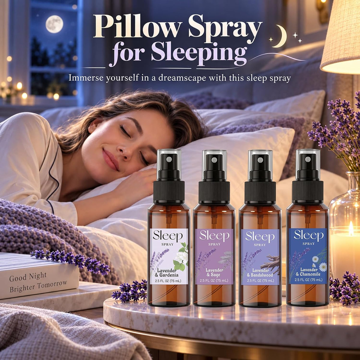STRN Sleep Spray with Lavender Essential Oil, Pillow Spray, 2.5 FL OZ * 4