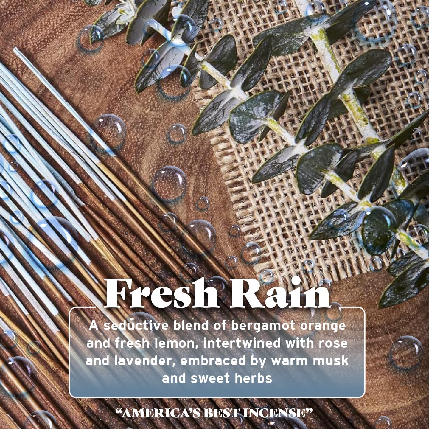 Wild Berry Incense Sticks - Fresh Rain - Clean Crisp Fragrance with Bergamot and Lavender - Hand Dipped in the USA (100 Count)