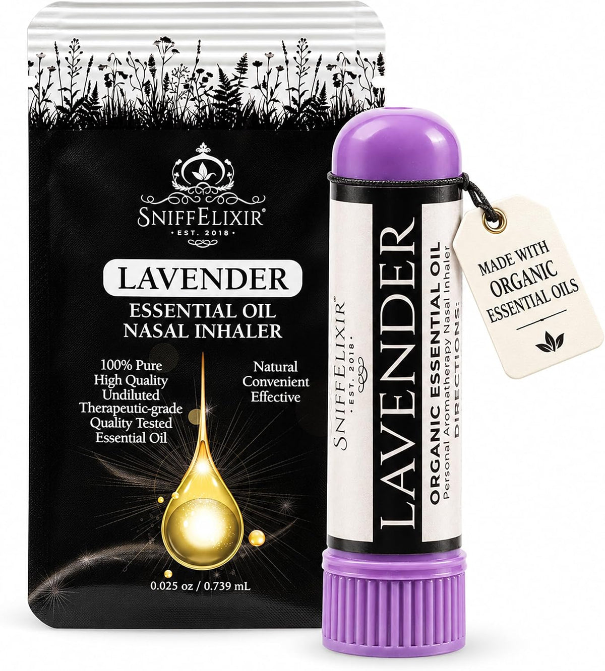 Lavender Essential Oil Aromatherapy Nasal Stick Vapor Inhaler for Sleep Aid