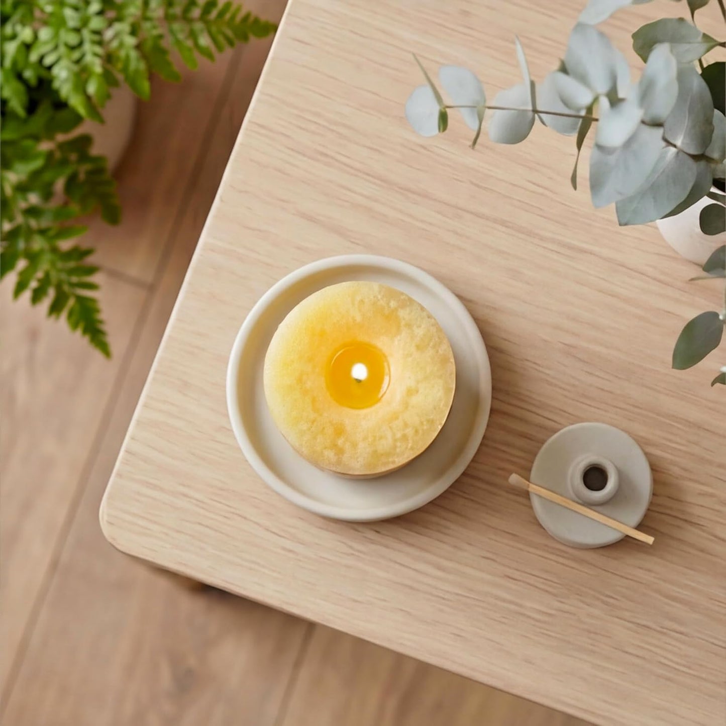 Aroma Naturals Essential Oil Orange and Lemongrass Scented Pillar Candle, Ambiance, 2.5 inch x 4 inch, Yellow