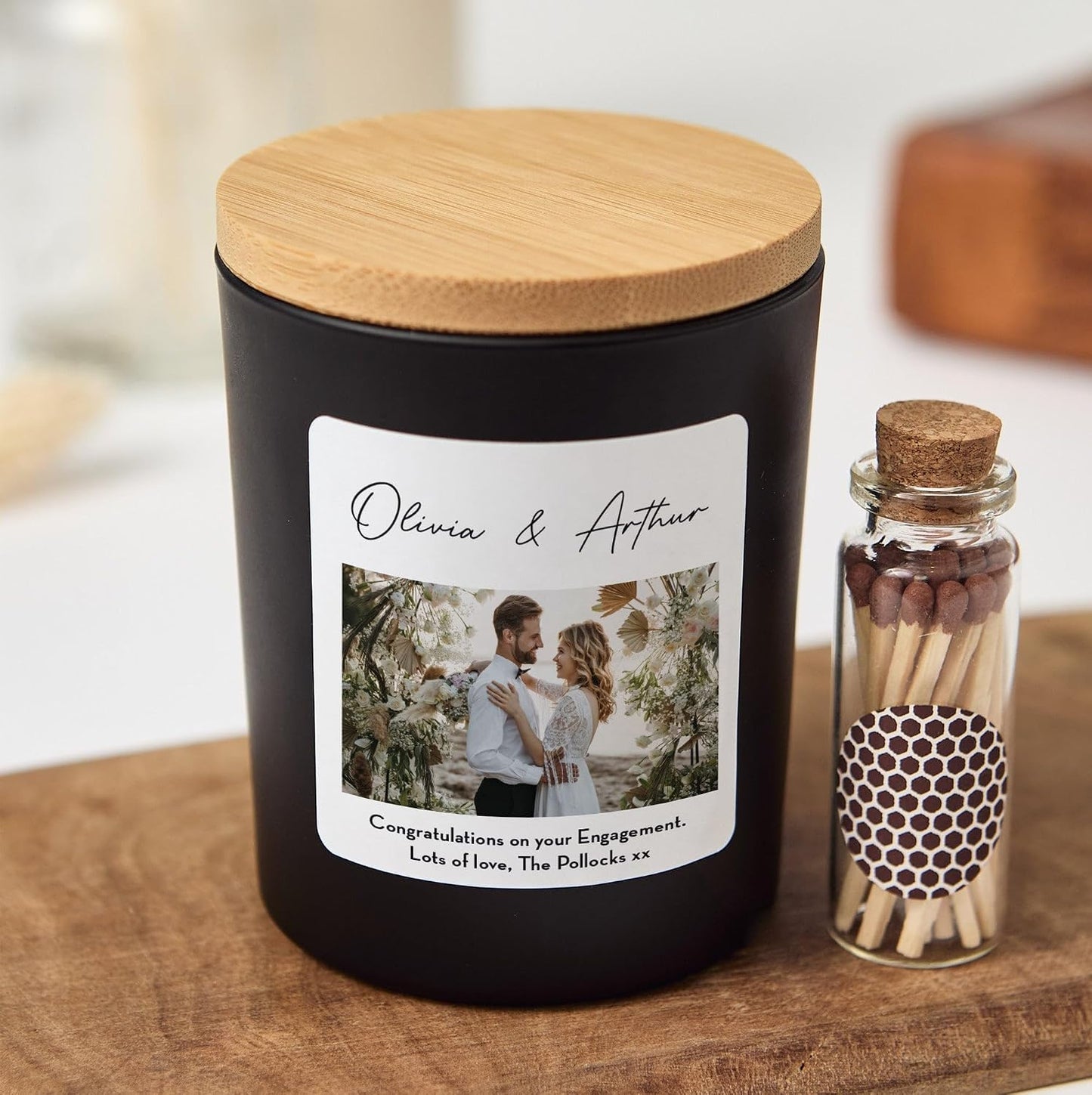 Custom Photo Candle with Gift Box | Personalized Picture Candle | Engagement, Wedding Gift-White/Vanilla