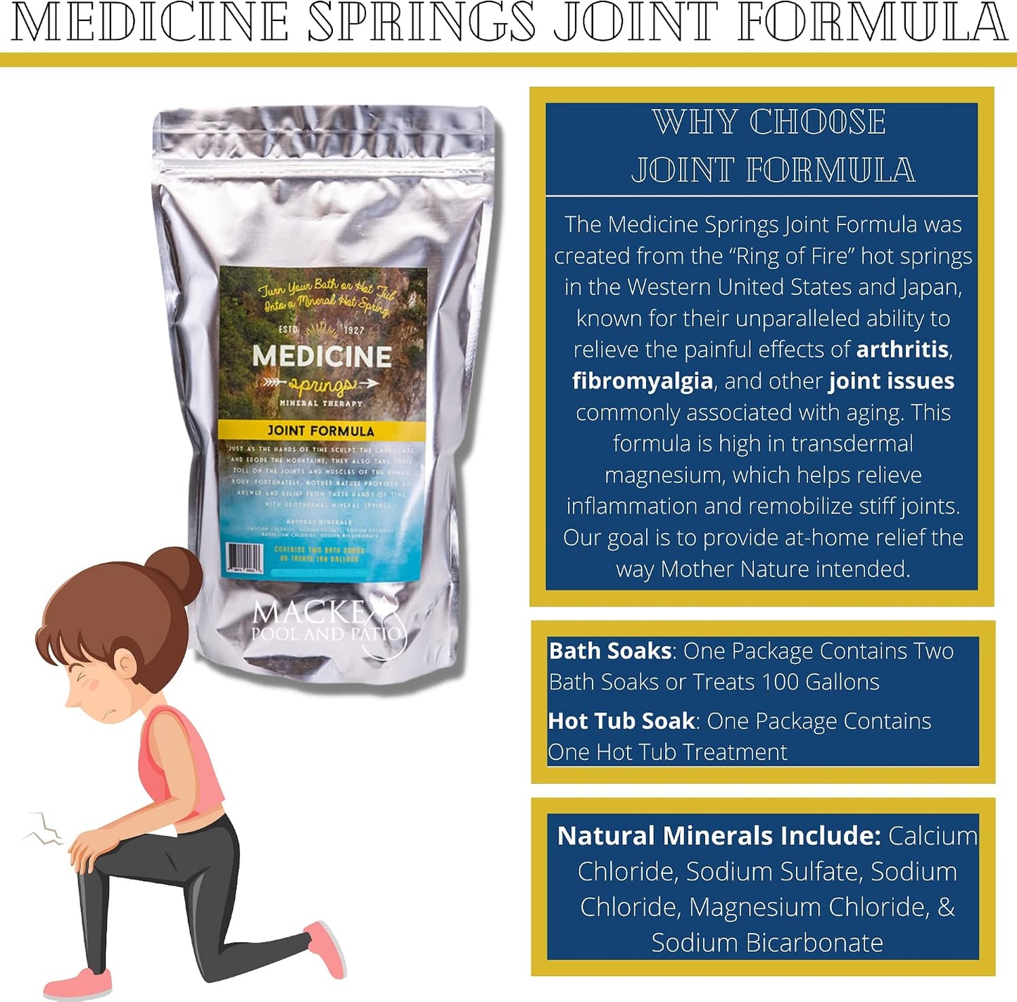 Medicine Springs Bath Tub Mineral Therapy Joint (2 Soaks) Dead sea Minerals hot Spring Soaking Collection for Healing Turn Your Bathtub into a Soaking Mineral Spring -Bath TUB