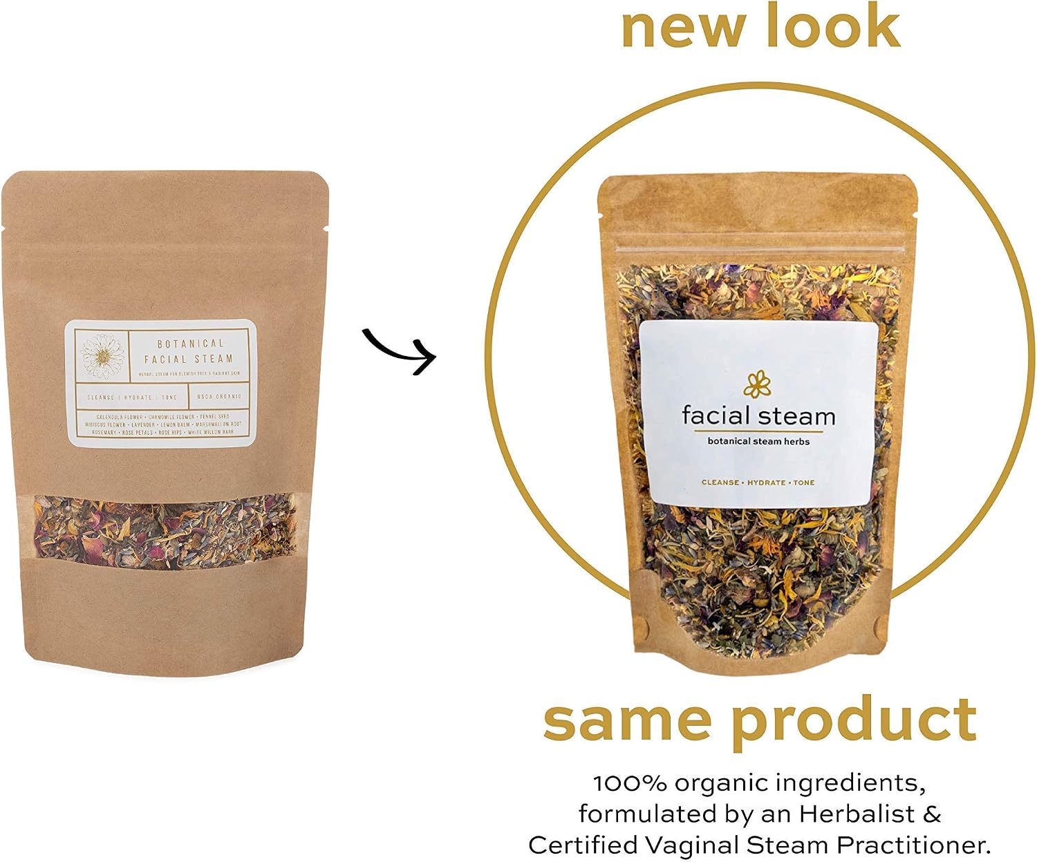 Botanical Facial Steam | 4 Steams | Organic Skin Care | All Skin Types | Cleanse, Hydrate, Tone | USDA Organic Herbs | Wildflower Wellness