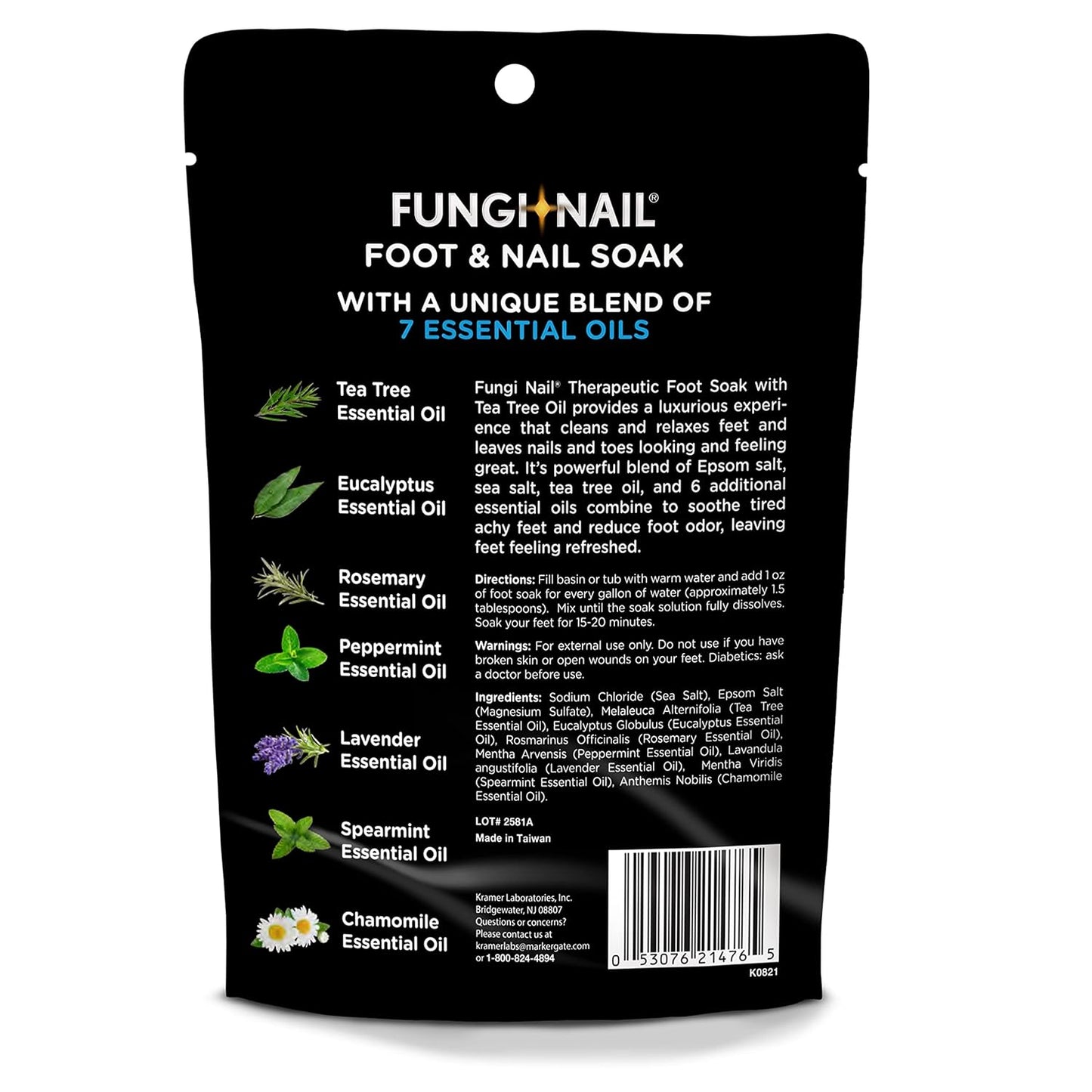 Fungi-Nail Foot & Nail Soak with Tea Tree Oil, 1 Pound, Moisturize, Reduce Foot Odor, & Soothe Aching Feet, Therapeutic Blend of Rich Mineral Epsom Salt, Pure Sea Salt, and 7 Essential Oils