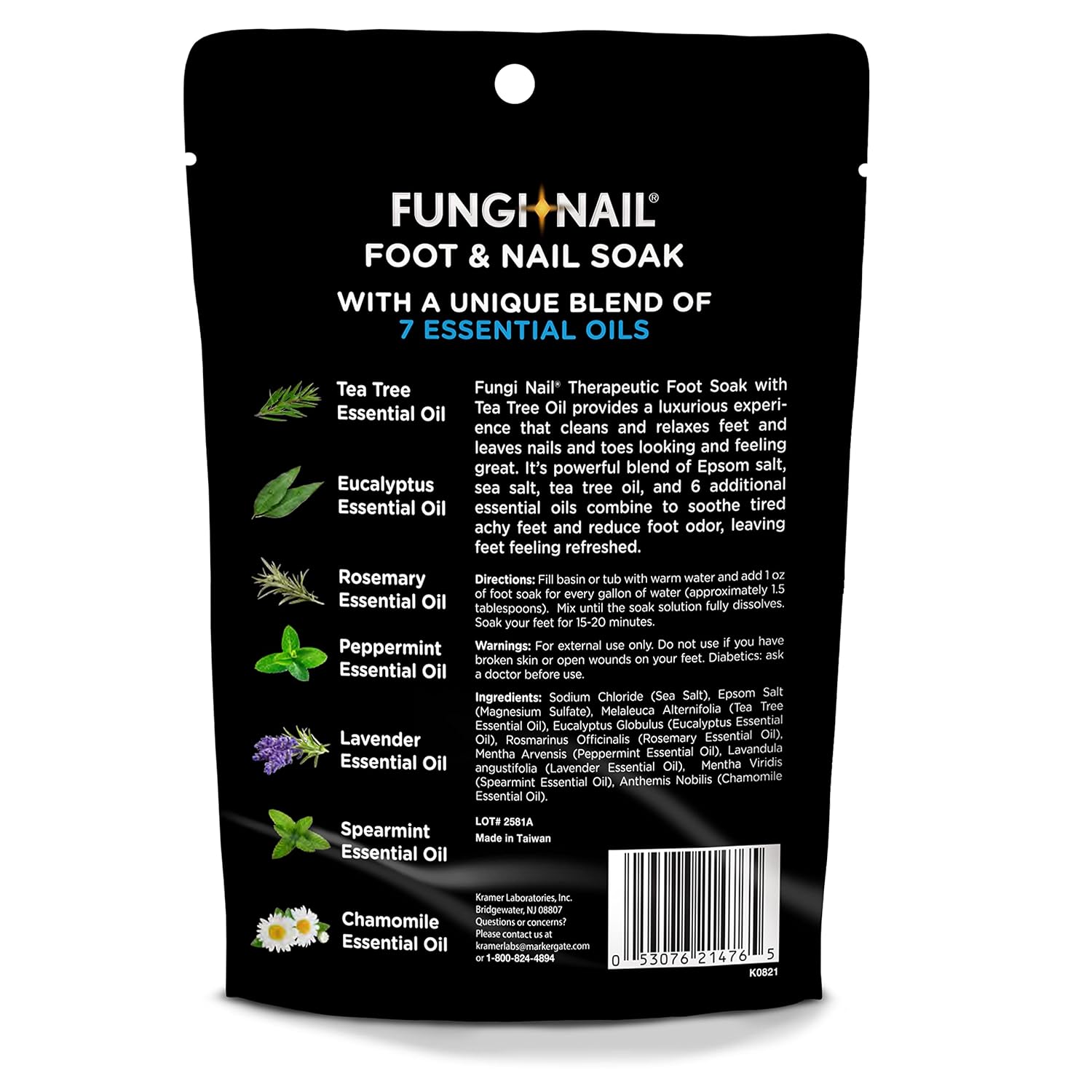Fungi-Nail Foot & Nail Soak with Tea Tree Oil, 1 Pound, Moisturize, Reduce Foot Odor, & Soothe Aching Feet, Therapeutic Blend of Rich Mineral Epsom Salt, Pure Sea Salt, and 7 Essential Oils