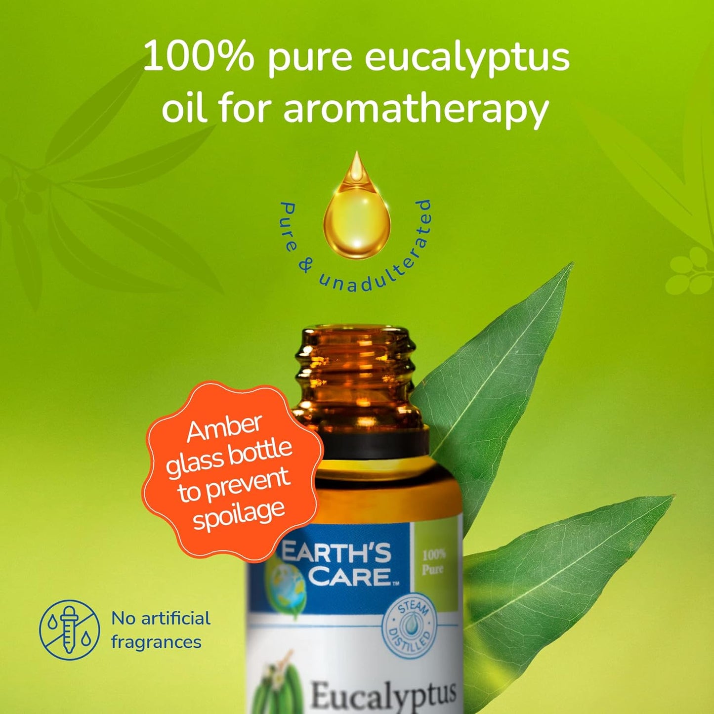 Earth's Care Eucalyptus Oil - 100% Natural Eucalyptus Essential Oil - for Aromatherapy - Steam Distilled - 1 Fl OZ (4 Bottles)
