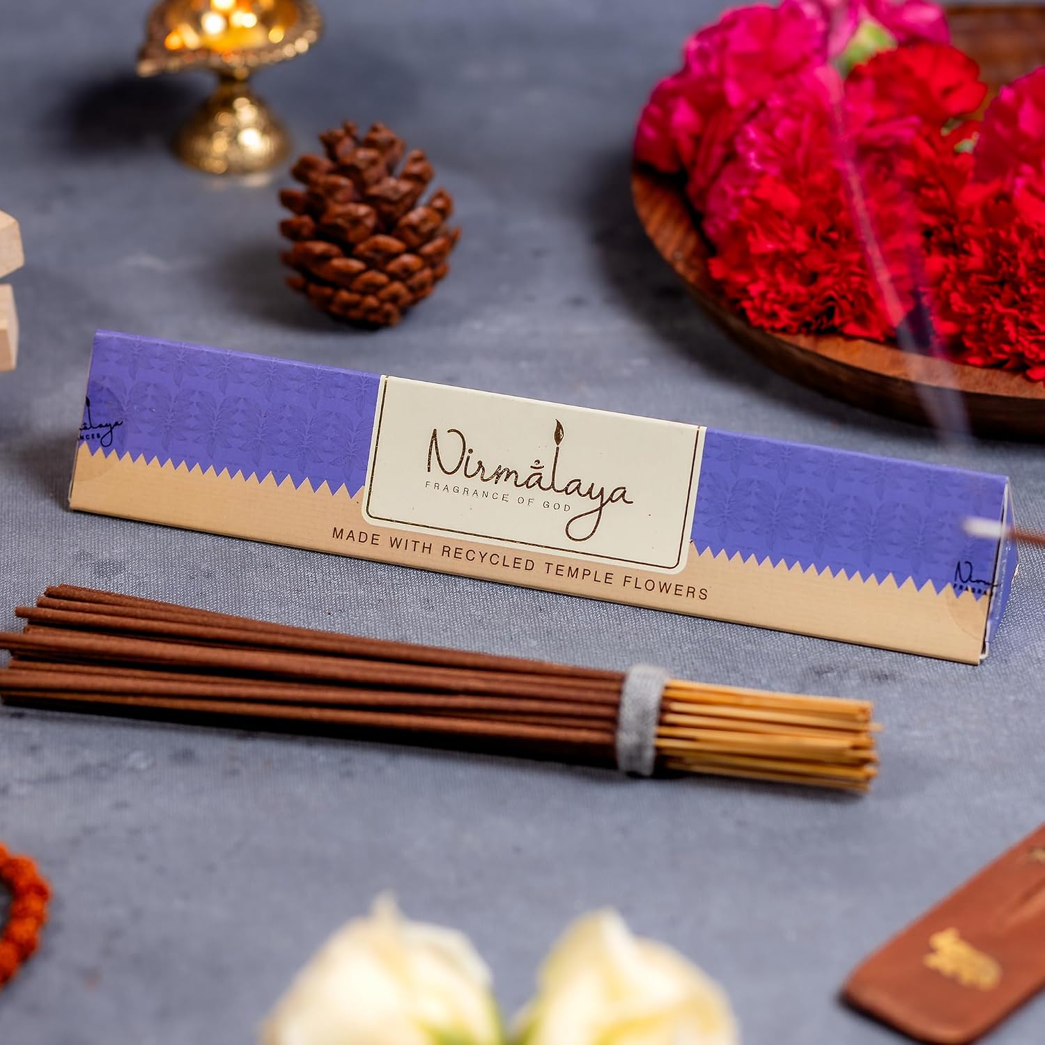 Nirmalaya Premium Patchouli Incense Sticks (40 Sticks, 100g) | Natural & Charcoal Free Agarbatti | Long Lasting Earthy Fragrance | for Home, Office, Yoga, Meditation & Aromatherapy
