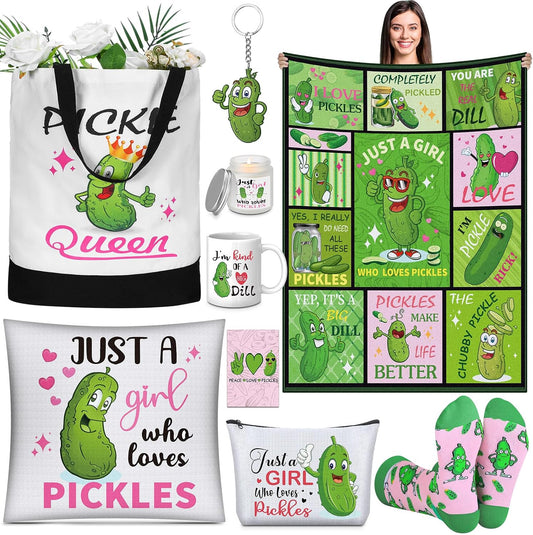 Buryeah 9 Pcs Funny Pickle Gifts for Pickle Lovers, Gifts Set for Women