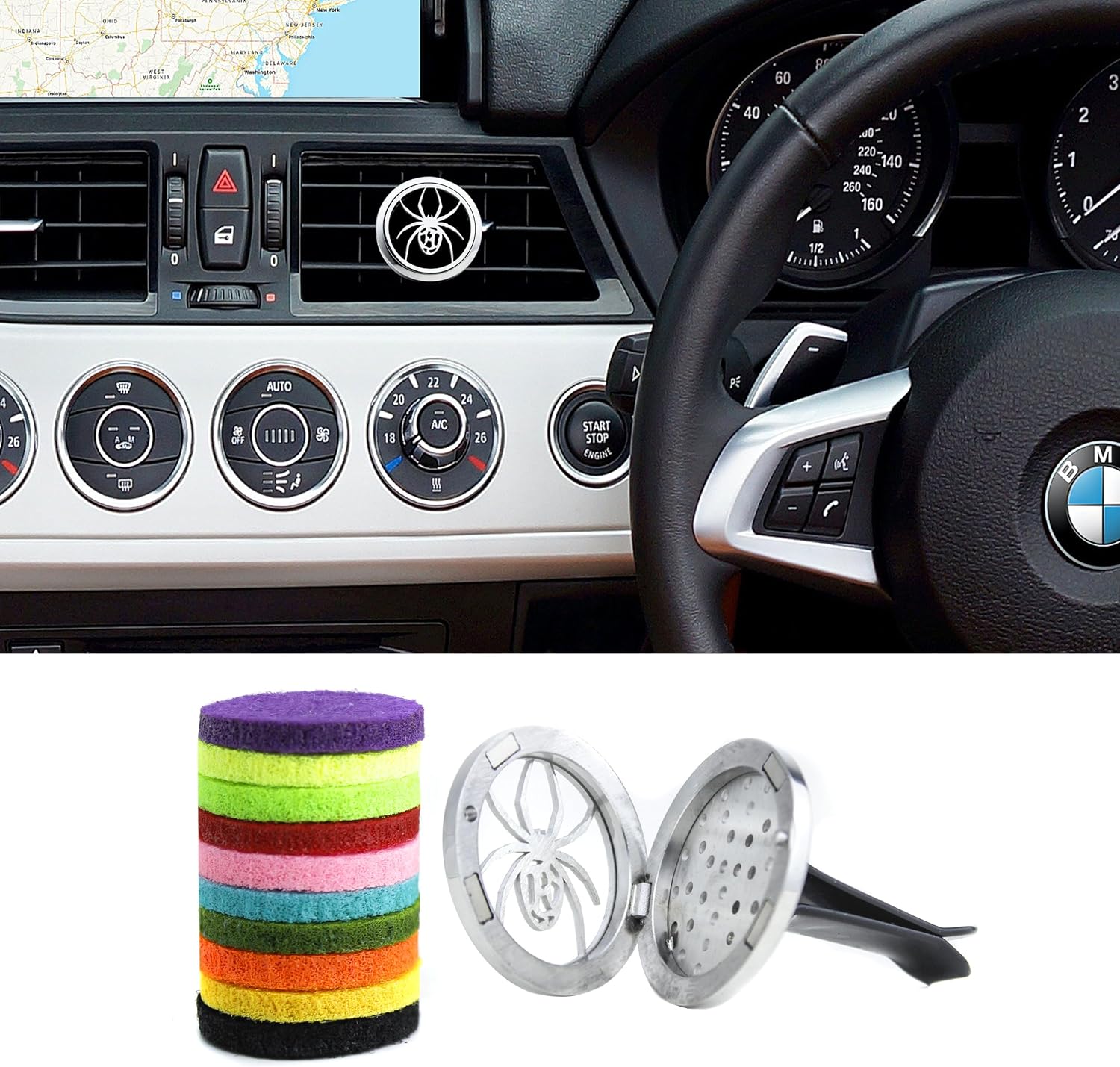 Car Diffuser Vent Clip 30mm Essential Oil Automotive Diffuser (Oil Not Included) Vent Clips Car Accessories for Women Birthday Gifts (Spider)