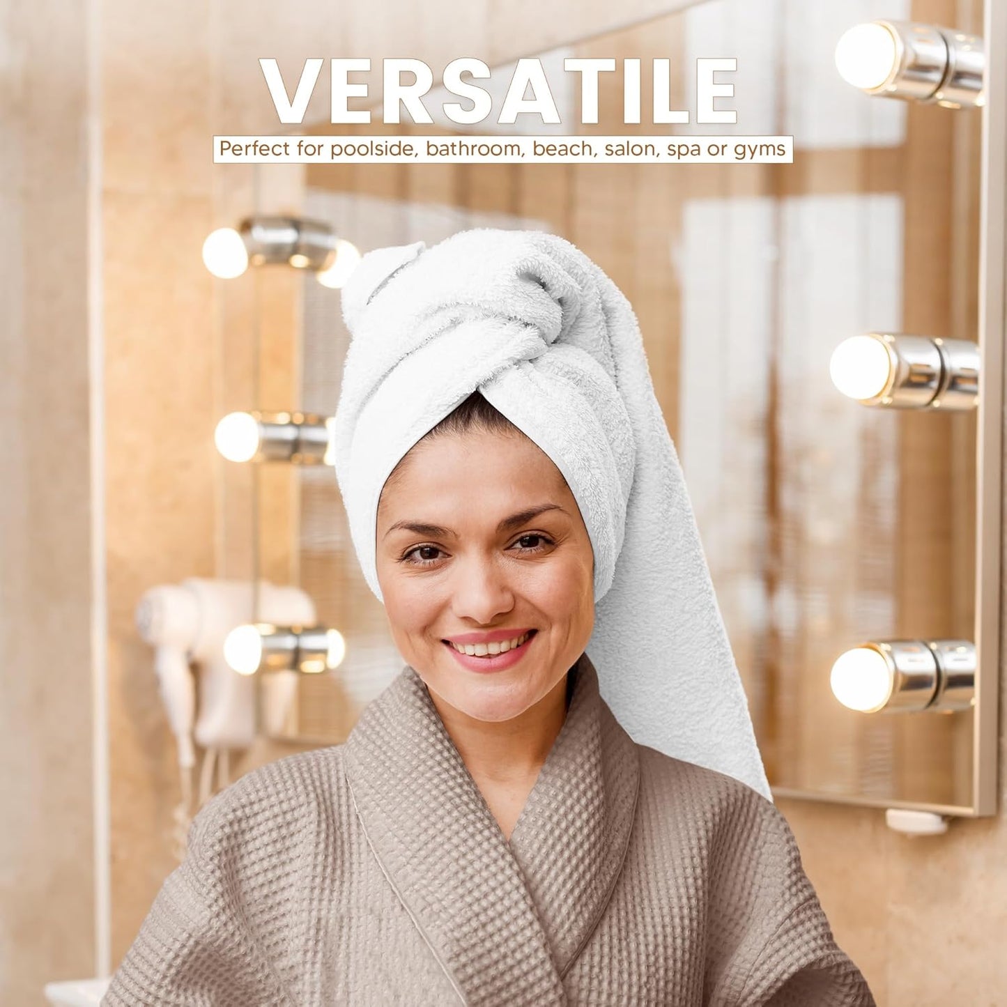 Towel and Linen Mart 100% Cotton White 6 Pack Bath Towel Set, Quick Dry, Super Absorbent, Light Weight, Soft Feel for Hotel, Spa and Bathroom (27 X 54) (White, 27 x 54 6 Pack)