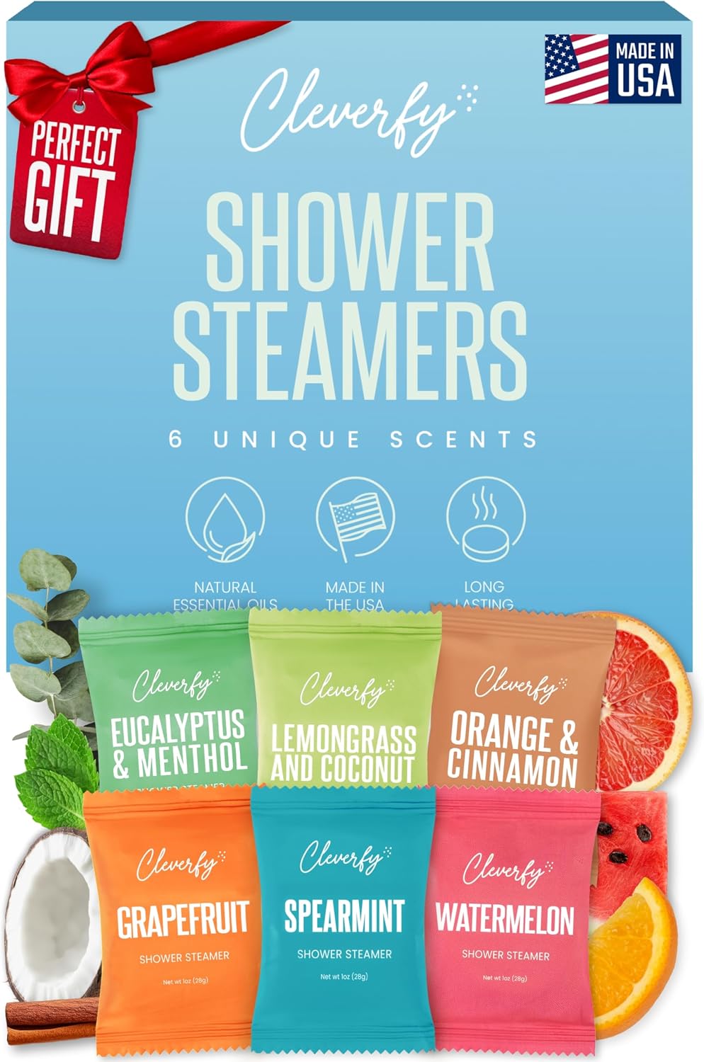 Cleverfy Shower Steamers Aromatherapy - Birthday Gifts for Women, Mom, Wife, Grandma, Her, Best Friend, Daughter, Sister, Teens & Girlfriend - 6 Tablets