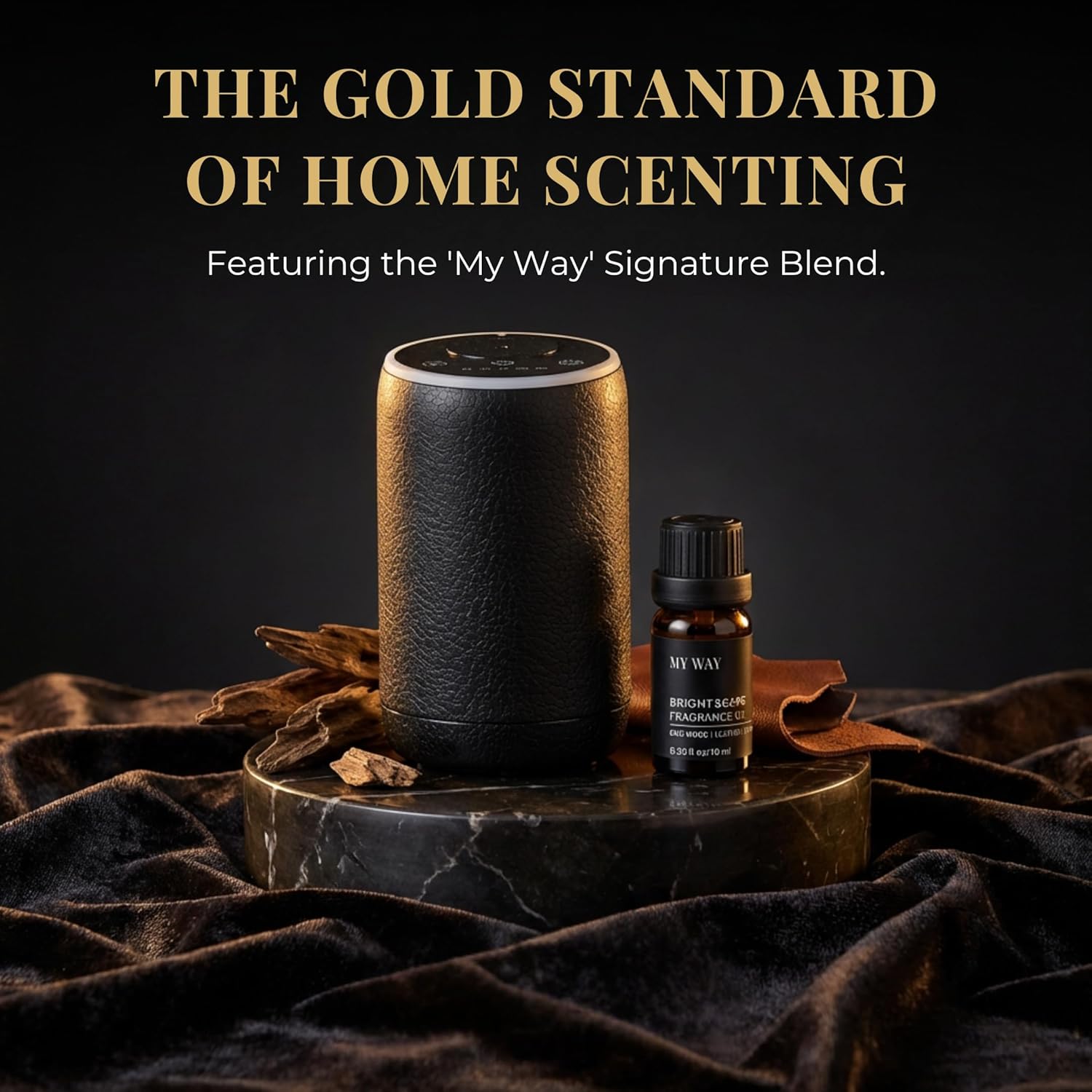 Waterless Scent Machine for Home – Luxury Cold Air Nebulizing Diffuser – Premium Textured Design with 7-Color LED – Optimized for Hotel Collection Fragrance Oils & Essential Oils