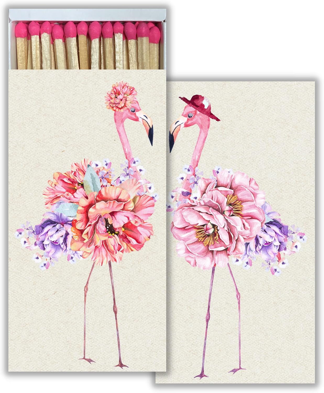 Matchbox Designs of Your Choice (8 Unique Box Designs with 4" Matches) | Decorative & Festive for Home Decor, Gifts, Accessories | Long Safety Matches (Made in Germany)